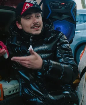 W Magazine Timothee Chalamet Black Puffer Jacket