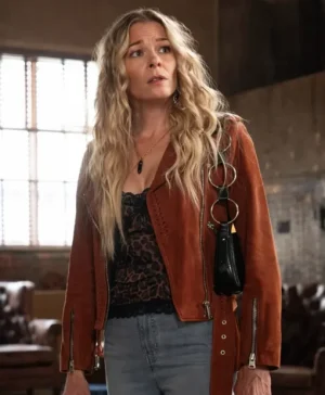 9-1-1 Nashville Dixie Bennings Brown Suede Biker Jacket