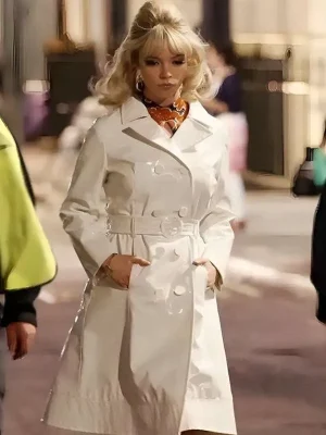 Anya Taylor-Joy Last Night in Soho White Leather Coat