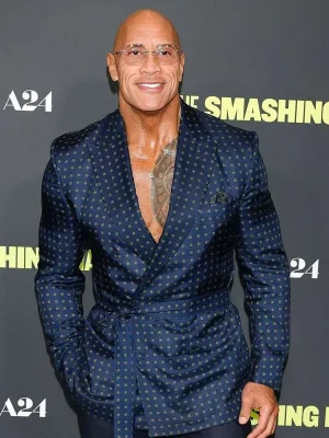 Dwayne Johnson The Smashing Machine Blue Blazer
