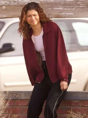 Zendaya Euphoria S03 Red Jacket