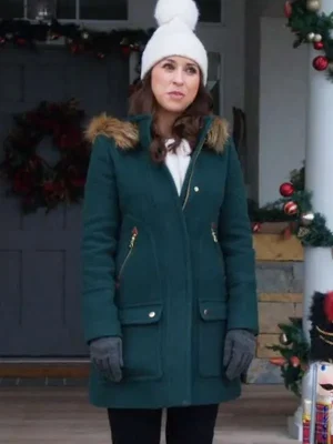 Lacey Chabert Haul Out the Holly Lit Up Green Hooded Coat