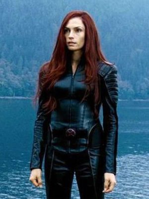 X-Men Famke Janssen Black Leather Jacket