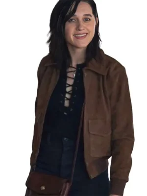 Lena Hall Your Friends and Neighbors Brown Suede Leather Jacket