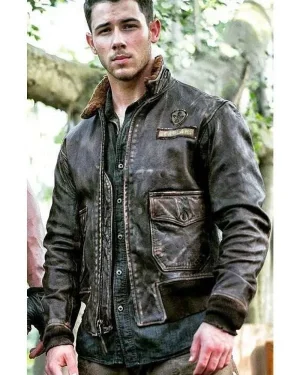 Jumanji 2 Nick Jonas Leather Jacket