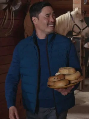 Young Rock S02 Randall Park Blue Puffer Vest