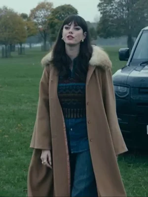 Kaya Scodelario The Gentlemen 2024 Shearling Coat