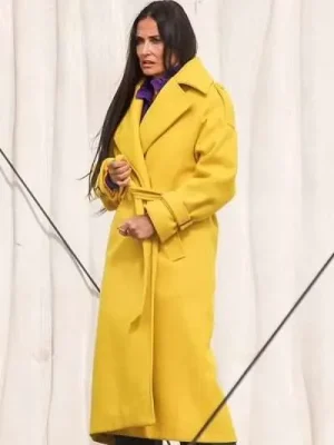 Demi Moore The Substance 2024 Yellow Coat