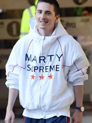 Timothee Chalamet Marty Supreme White Jacket