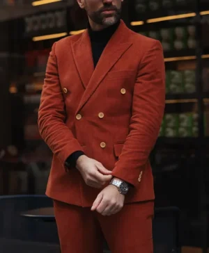Smith Stylish Red Corduroy Blazer